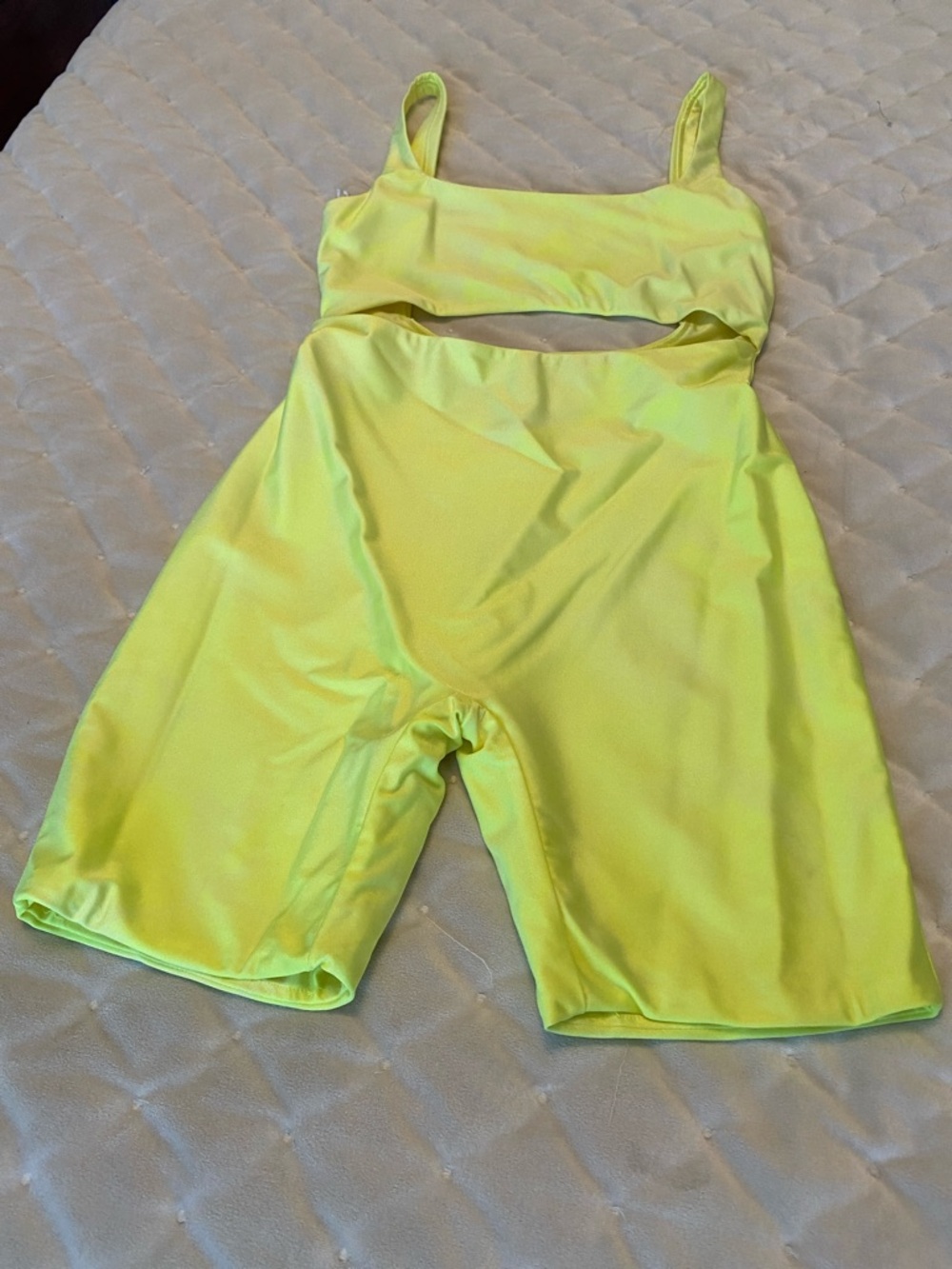 Meshki yellow body suit ladies size M